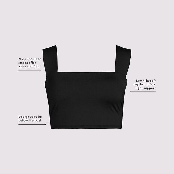 Land's End Plus Standard square neck soft cup bikini top sweet mango lilies 10 - Picture 4 of 10